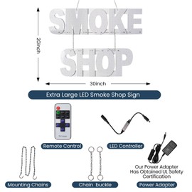 LED SMOKE SHOP Neon Sign - 30"x20" Large LED SMOKE SHOP Sign For Business,Bright SMOKE Store Sign For Window Wall Door