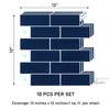 VaryPaper 10 Sheets Navy Blue Subway Tile Peel and Stick