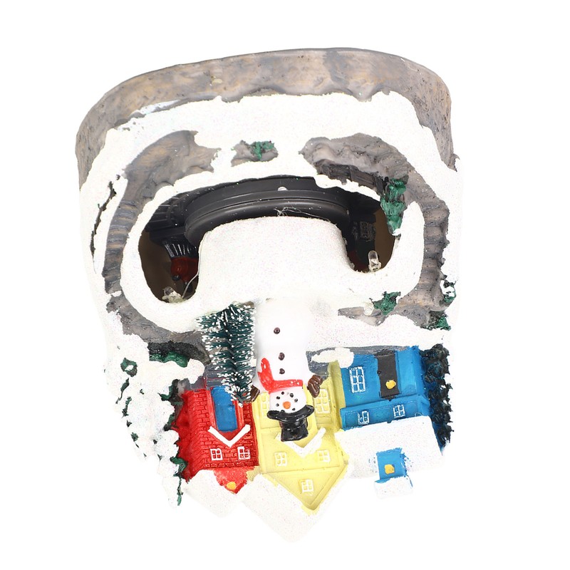 Xmas Music Box Resin Rotating Light Up Train Musical Box