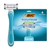BIC EasyRinse Sensitive Anti-Clogging Mens Disposable Razors, 6 Count