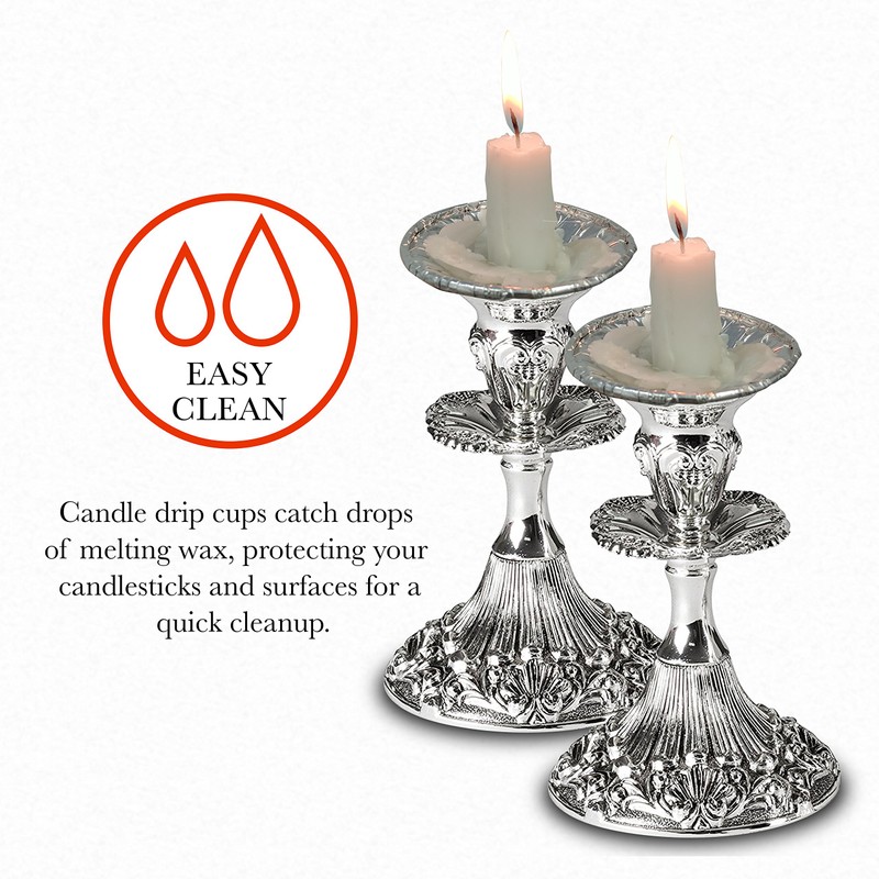 Ner Mitzvah Disposable Foil Candle Holders, Heavy Duty Aluminum Protector
