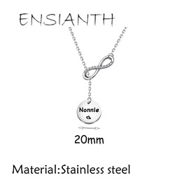 ENSIANTH Grandma Lariat Y Necklace - Family Jewelry Birthday Gift for Grandma (Nonnie)