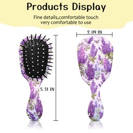 GABraden Mini Hair Brush,Cute Detangling Travel Hair Brush,Soft Bristles for Effortless Tangle Removal,Detangler Hairbrush for Women Men Boys Girls Kids Wet Dry All Hair Types(Purple Lavender)