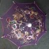 Set of 12 Tiny/small Lace Embroidered Parasol Umbrella (8 Inches