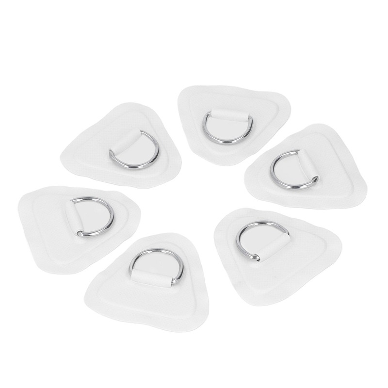 6Pcs PVC D Ring Patch Elastic Rope Set Stainless Steel