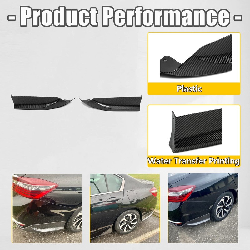 KUAFU Rear Bumper Lip Underbody Spoiler Splitter Compatible with 2016-2017