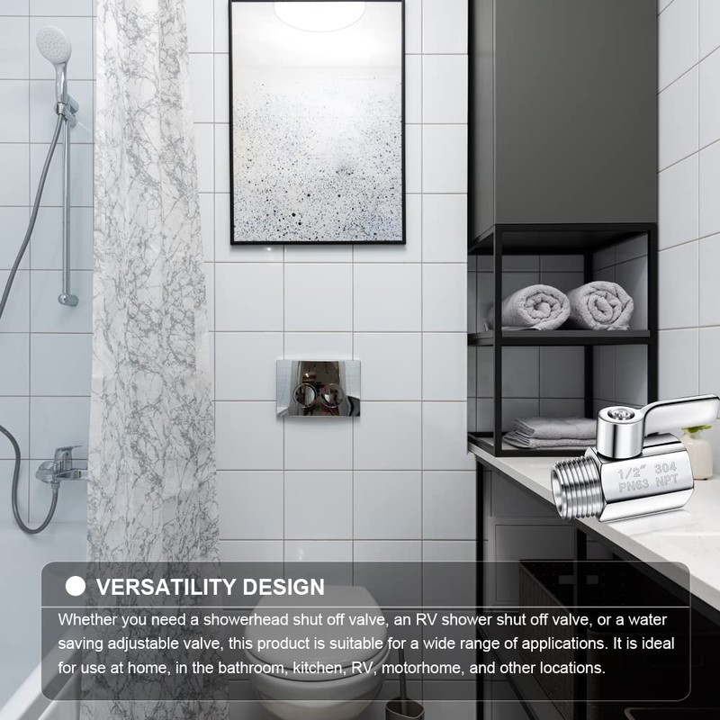 Shower Head Shut Off Valve 304 Stainless Steel Mini Ball