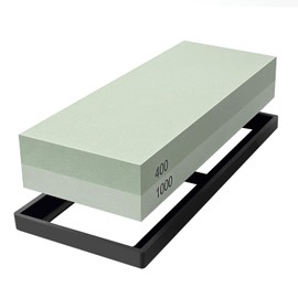 400/1000 Knife Sharpening Stone, 2-Sided Whetstone Knife Sharpener Stone with Non-Slip Rubber Base,Grit Sharpening Stone for Kitchen,Hunting, Pocket Knives & Blades
