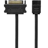 CRJ Slimline SATA Power Adapter Cable - 12-inch (30cm), Black