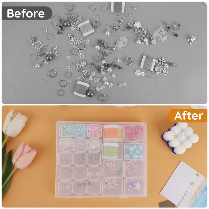 Segbeauty Storage Box, 2 Pieces 23 Compartments Screw Sorting Box,