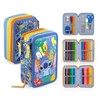 Clondo Triple Filled Pencil Case 44 School Supplies 3 Zip
