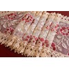 Beige Burgundy Lace Table Runners And Dresser Scarves (16 x