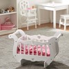 Melissa & Doug White Wooden Doll Crib With Bedding (30