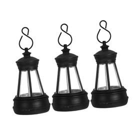 TOPPERFUN 3pcs Mini Solar Lantern Lights Small Hanging Lantern Replacement Solar Powered Lights for Outdoor Statue Decorative Garden Decor