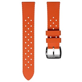 ZULUDIVER AquaTropic Rubber Divers Watch Strap with Premium Folding Buckle. Saltwater, Harsh Environment, and UV Resistant. Replacement Mens Wristwatch Strap. Unique Design. Sunset Orange - 22mm