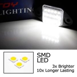iJDMTOY OEM-Fit 2W Full LED License Plate Light Kit Compatible With Ford E150 E250 E350 Econoline, E450 E550 SuperDuty Cargo Van, Powered by 18-SMD Xenon White LED Diodes