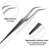 Precision Tweezers, Stainless Steel Fine Tip Curved Craft Tweezers Professional