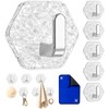 Ganchos Adhesivos Hexagonales Ripple Plateados Pack 5 - Organización Sin