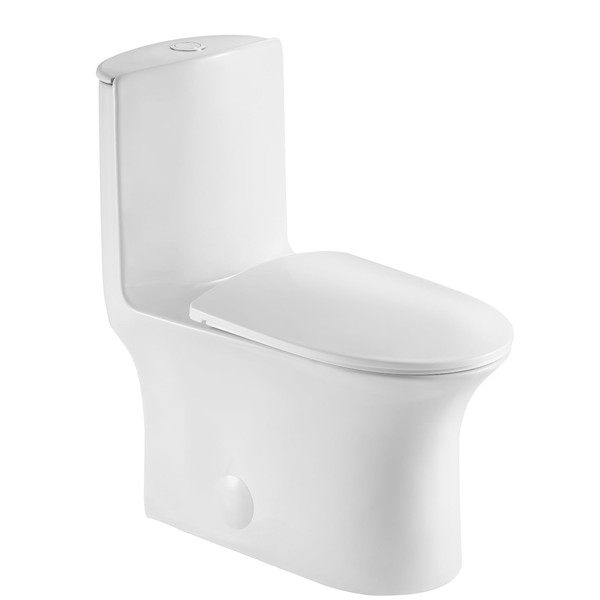 JINGZE Dual Flush Elongated Standard One Piece Toilet for Bathroom