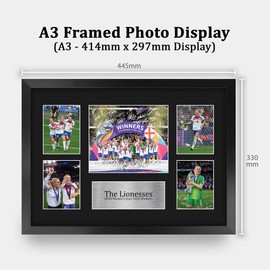 HWC Trading England Lionesses Euro 2025 Champions Printed Memorabilia Signed Autograph Photograph Display for Womens Football Fans and Supporters - A3 Framed
