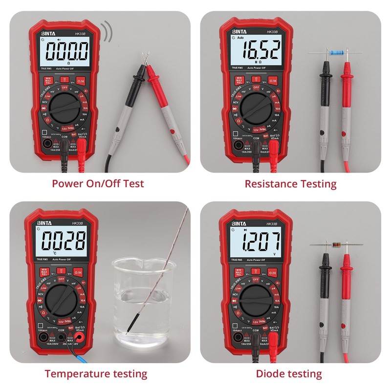 BINTA Digital Multimeter 2000 Counts with AC/DC Voltage, Ohm Volt