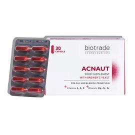 Biotrade Acnaut Skin Supplement for Normal Skin - Hair and Nails Supplement for Women & Men with Vitamins, Minerals & Brewer's Yeast - 30 Capsules