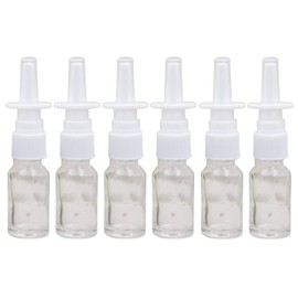 6Pcs 10ml/0.34oz Glass Nasal Bottles - Portable Empty Refillable Fine Mist Atomizers Cosmetic Makeup Perfume Storage Container Vials(Clear)