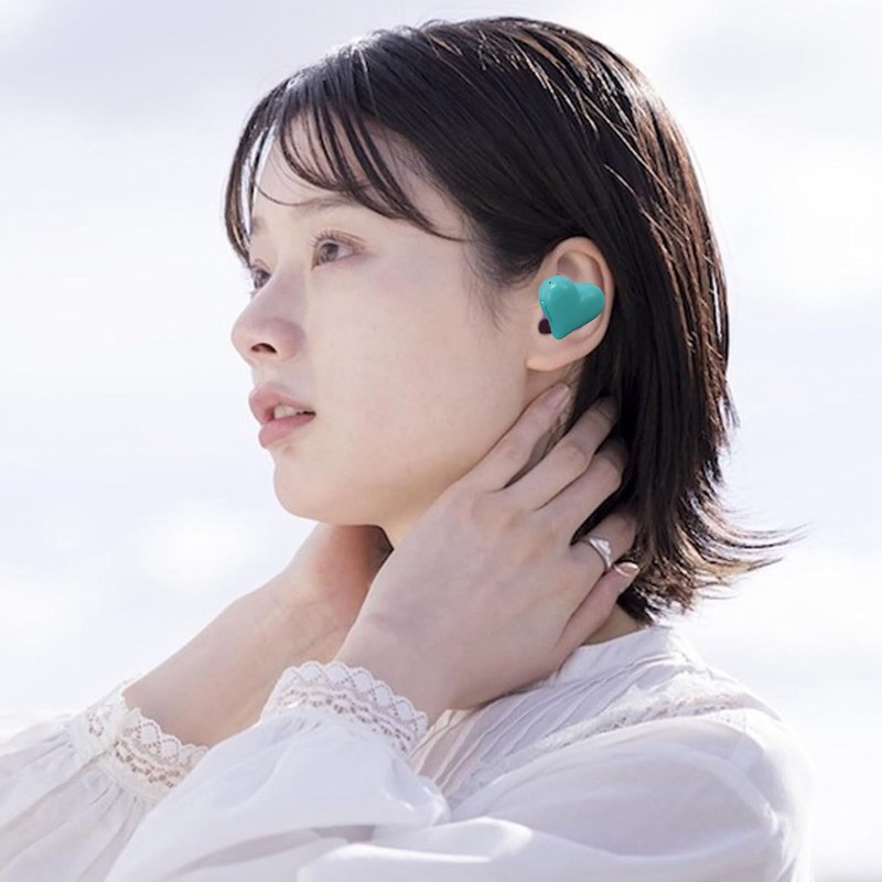 Heart Shaped Wireless Earbuds HIFI Stereo Sound Waterproof Bluetooth 5.3