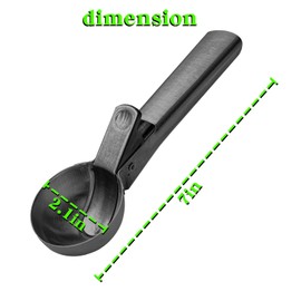 Cuchara de helado portátil de acero inoxidable con gatillo y mango cómodo, cuchara de helado perfecta para helados, frutas, galletas (1P-negro)