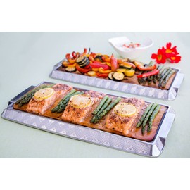 TrueFire Cedar Grilling Planks 7 x 16 (10-Pack) + Aluminum Serving Platter, 16'