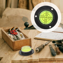 Angoily Spirit Level, Bubble Level Tool Level Type Bubble Motorhome Levelling Ramps Pocket Level Small Level Sets, Mini Tool Bubble Level with Base Horizontal Bubble Ruler Black Acrylic