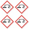 Caustic Danger Symbol UN/GHS Hazard Pictogram Sticker 7.5cm Pack of