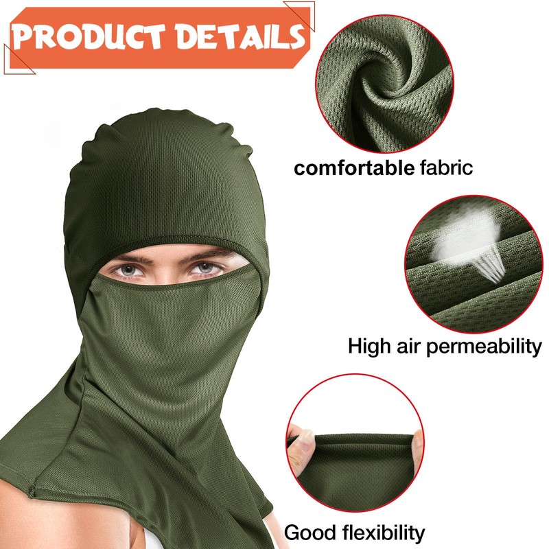 Syhood 6 Pasamontañas de Verano Cubiertas Transpirables de Cuello Protección