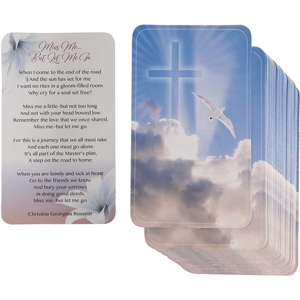 Sympathy Cards - 100-Pack Bereavement Poem for Celebration of Life Memorial Service, Comfort and Remembrance Card for Funeral, 2.5 x 4.2 Inches