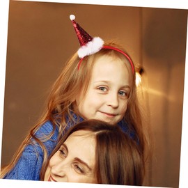 SAFIGLE 2pcs Christmas Mini Red Hat Headbands for Soft Plush Holiday Party Headpiece Comfortable Festive Hair Accessories