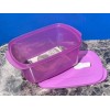 Tupperware Crystalwave Container 7cup / 1.7L Rectangular MicroFlash Mulberry New
