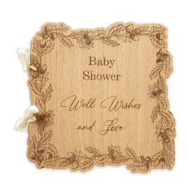 Baby shower baby book | engraved guestbook for wishes for baby | Wooden baby shower guest book | wood guestbook alternative baby gifts