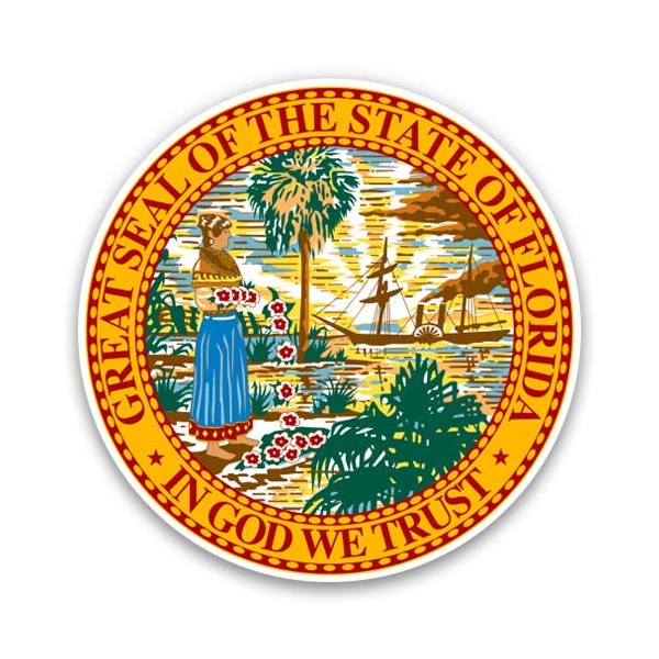 GT Graphics Express Florida State Seal - 8" Vinyl Sticker
