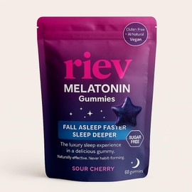 riev Sleep Gummies for Adults – Natural Bedtime Support – Fall Asleep Faster & Wake Up Refreshed – Non-Habit Forming, Vegan, Delicious Star-Shaped Gummies – 60 Count