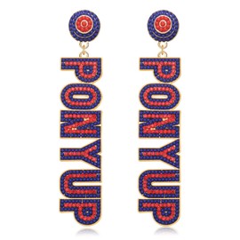 Game day Earrings for Women Beaded Team Sprit Dangle Earrings Rhinestone Sport Football Earrings Game Day Team Accessories Jewelry Gifts (Style A)