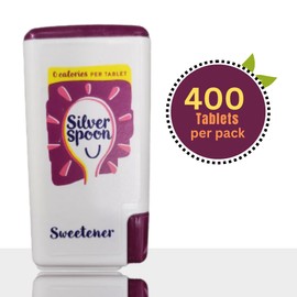 Sugar Substitute Sweetener Tablets Bundle│ Includes : 3 x Silver Spoon Sweetener Tablets (400 pack) Zero Calorie │Bundled with: 1 x Little Spoon Stainless Coffee Spoon (Tea Spoon) by Donny & Dev