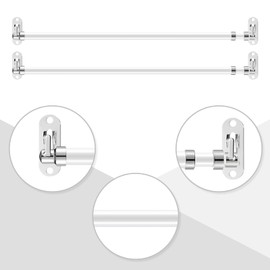 Beeveer 4 Pcs Door Curtain Rod Set Swivel Sash Curtain Rods French Door Curtain Rods Set for Windows and Sidelights(12-21 Inch)