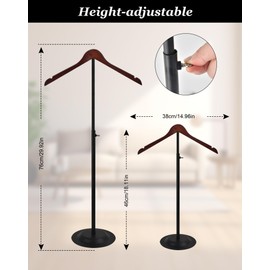Adjustable T-Shirt Display Stand, 4 Pcs Stylish & Sturdy Clothing Rack for Retail Vendor Portable Metal Hanger, Perfect for Shirts, Jackets, Dresses, Ideal for Trade Shows & Retail Stores
