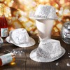 Janmercy 12 Pieces Western Sequin Hat Glitter Solid Color Dance