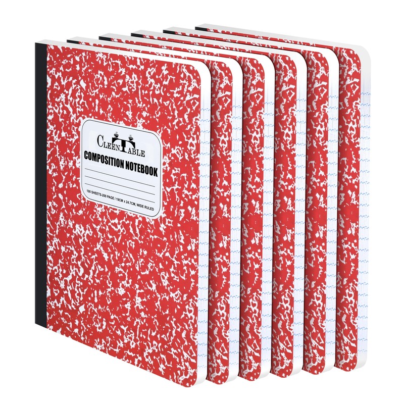 CLEENTABLE Composition Notebook 8 Pack - Hard Cover, College Ruled