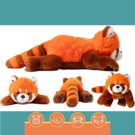 Lunapuer Snugglekid Red Panda Sensory Weighted Vibrating Pillow, Pressure Activated for Kids Adults, Weighted Plush Pillow – Soft Weighted Stuffed Animal, 11x20, Cuddly Plush Toy