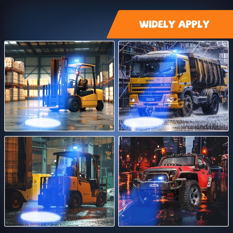 Forklift Safety Light Blue 4D Spotlights, Oval Led Blue Motorcycle