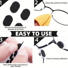 16 Pairs Eyeglass Nose Pads Foam Nose Cushion Anti Slip Adhesive Adjustable Nose Pads for Glasses Eyeglasses Stick on Plastic Frames Black/Skin Color 1mm