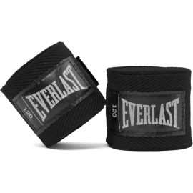 Everlast 에버라스트 코어 핸드랩 120인치 - 장갑 손목 및 너클 지지용 복싱 [Black] Everlast Core Hand Wraps 120 Inch - Boxing Gloves Wrist and Knuckle Support [Black]