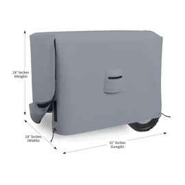 Covers & all Outdoor Generator Cover, 18 Oz Heavy Duty Waterproof UV & Weather Resistant, Universal Portable Equipment Storage Protector with Air Vents & Drawstrings (32"W X 24"D X 24"H, Grey)